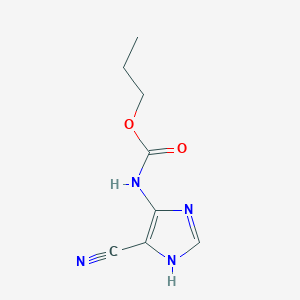 molecular formula C8H10N4O2 B12936296 Propyl (5-cyano-1H-imidazol-4-yl)carbamate CAS No. 59695-46-4