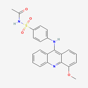 molecular formula C22H19N3O4S B12936322 N-{4-[(4-Methoxyacridin-9-yl)amino]benzene-1-sulfonyl}acetamide CAS No. 827025-30-9
