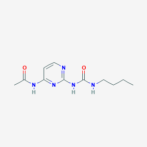molecular formula C11H17N5O2 B12936357 N-{2-[(Butylcarbamoyl)amino]pyrimidin-4-yl}acetamide CAS No. 204773-81-9