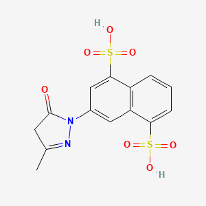 molecular formula C14H12N2O7S2 B1293639 1,5-Naphthalenedisulfonic acid, 3-(4,5-dihydro-3-methyl-5-oxo-1H-pyrazol-1-yl)- CAS No. 6838-01-3