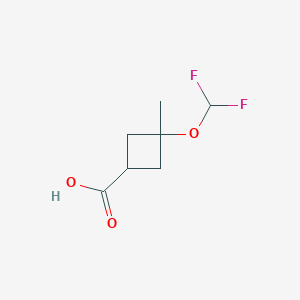 molecular formula C7H10F2O3 B12936402 Rel-(1s,3s)-3-(difluoromethoxy)-3-methylcyclobutane-1-carboxylic acid 