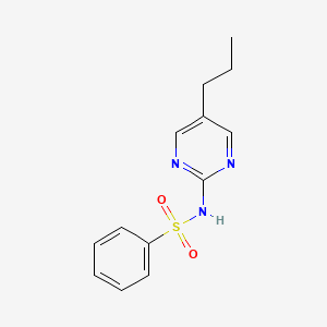 molecular formula C13H15N3O2S B12936415 N-(5-Propylpyrimidin-2-yl)benzenesulfonamide CAS No. 55078-60-9