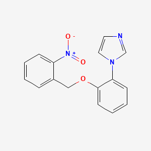molecular formula C16H13N3O3 B12936468 1-{2-[(2-Nitrophenyl)methoxy]phenyl}-1H-imidazole CAS No. 61320-50-1