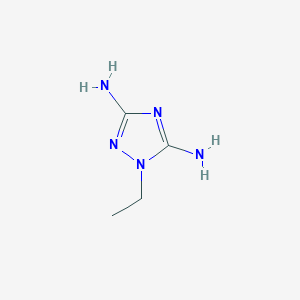 molecular formula C4H9N5 B12936473 1-ethyl-1H-1,2,4-triazole-3,5-diamine 