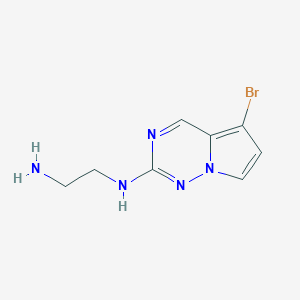 molecular formula C8H10BrN5 B12936488 N1-(5-Bromopyrrolo[2,1-f][1,2,4]triazin-2-yl)ethane-1,2-diamine 