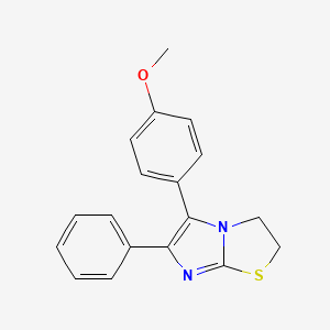 molecular formula C18H16N2OS B12936490 5-(4-Methoxyphenyl)-6-phenyl-2,3-dihydroimidazo[2,1-b][1,3]thiazole CAS No. 64997-34-8