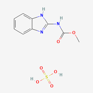 molecular formula C9H11N3O6S B12936510 methyl N-(1H-benzimidazol-2-yl)carbamate;sulfuric acid CAS No. 23424-63-7