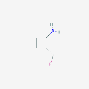 molecular formula C5H10FN B12936562 2-(Fluoromethyl)cyclobutanamine 