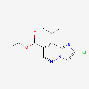 molecular formula C12H14ClN3O2 B12936631 Ethyl 2-chloro-8-isopropylimidazo[1,2-b]pyridazine-7-carboxylate 