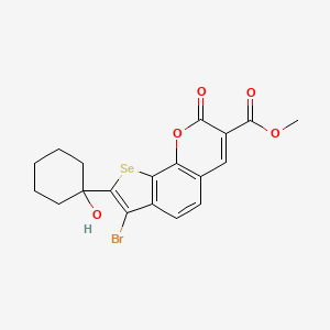 molecular formula C19H17BrO5Se B12936663 Methyl 7-bromo-8-(1-hydroxycyclohexyl)-2-oxo-2H-selenopheno[3,2-h]chromene-3-carboxylate 