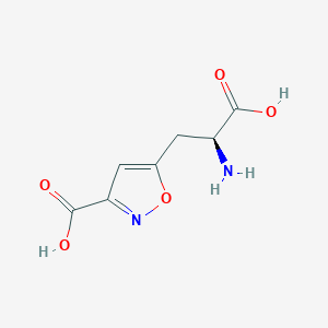 molecular formula C7H8N2O5 B12936697 (S)-5-(2-Amino-2-carboxyethyl)isoxazole-3-carboxylic acid 