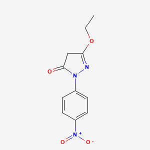 molecular formula C11H11N3O4 B1293670 3H-Pyrazol-3-one, 5-ethoxy-2,4-dihydro-2-(4-nitrophenyl)- CAS No. 4105-90-2