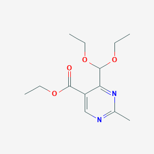 molecular formula C13H20N2O4 B12936719 5-Pyrimidinecarboxylic acid, 4-(diethoxymethyl)-2-methyl-, ethyl ester CAS No. 62327-97-3