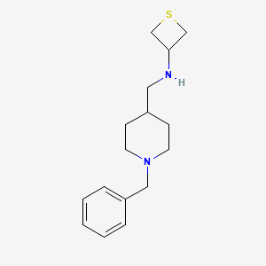 molecular formula C16H24N2S B12936810 N-((1-Benzylpiperidin-4-yl)methyl)thietan-3-amine 