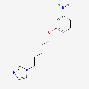 molecular formula C14H19N3O B12936942 3-((5-(1H-imidazol-1-yl)pentyl)oxy)aniline CAS No. 88138-75-4