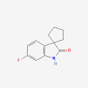 molecular formula C12H12FNO B12936958 6'-Fluorospiro[cyclopentane-1,3'-indolin]-2'-one 