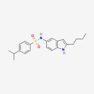 molecular formula C21H26N2O2S B12936966 N-(2-Butyl-1H-indol-5-YL)-4-isopropylbenzenesulfonamide CAS No. 919490-52-1