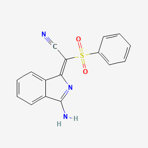 molecular formula C16H11N3O2S B12936969 2-(3-Amino-1H-isoindol-1-ylidene)-2-(phenylsulfonyl)acetonitrile 