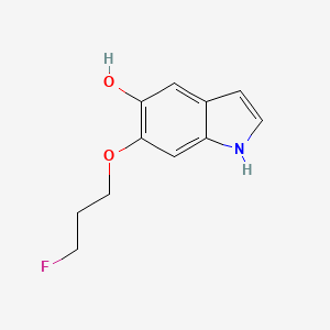 molecular formula C11H12FNO2 B12936978 6-(3-fluoropropoxy)-1H-indol-5-ol 