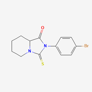molecular formula C13H13BrN2OS B12936981 2-(4-Bromophenyl)-3-thioxohexahydroimidazo[1,5-a]pyridin-1(5h)-one CAS No. 60725-98-6