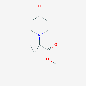 molecular formula C11H17NO3 B12936983 Ethyl 1-(4-oxopiperidin-1-yl)cyclopropane-1-carboxylate 
