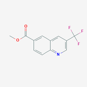 molecular formula C12H8F3NO2 B12937038 Methyl 3-(trifluoromethyl)quinoline-6-carboxylate 