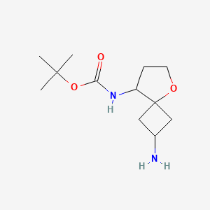 molecular formula C12H22N2O3 B12937109 tert-Butyl (2-amino-5-oxaspiro[3.4]octan-8-yl)carbamate 