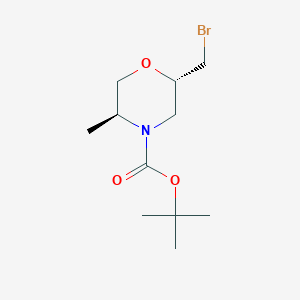 molecular formula C11H20BrNO3 B12937143 tert-Butyl (2S,5S)-2-(bromomethyl)-5-methylmorpholine-4-carboxylate 