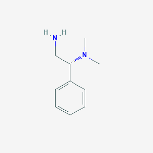 molecular formula C10H16N2 B12937150 [(1R)-2-amino-1-phenylethyl]dimethylamine 