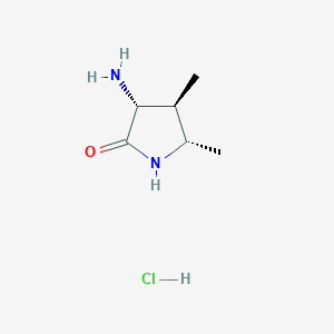 molecular formula C6H13ClN2O B12937168 Rel-(3R,4R,5S)-3-amino-4,5-dimethylpyrrolidin-2-one hydrochloride 