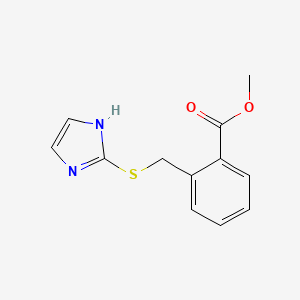 molecular formula C12H12N2O2S B12937222 Methyl 2-{[(1H-imidazol-2-yl)sulfanyl]methyl}benzoate CAS No. 647850-14-4