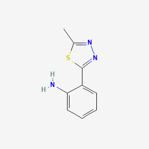 molecular formula C9H9N3S B12937274 2-(5-Methyl-1,3,4-thiadiazol-2-yl)aniline CAS No. 54359-59-0