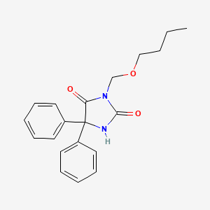 molecular formula C20H22N2O3 B12937291 Hydantoin, 3-(butoxymethyl)-5,5-diphenyl- CAS No. 27512-04-5