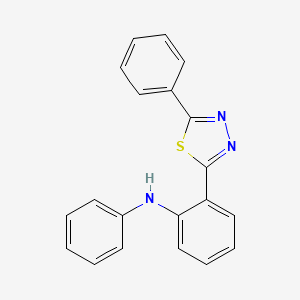 molecular formula C20H15N3S B12937361 N-Phenyl-2-(5-phenyl-1,3,4-thiadiazol-2-yl)aniline CAS No. 88518-09-6
