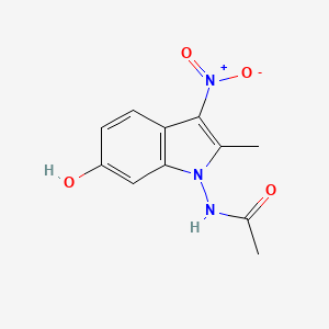 molecular formula C11H11N3O4 B12937367 Acetamide, N-(6-hydroxy-2-methyl-3-nitro-1H-indol-1-yl)- CAS No. 773885-83-9