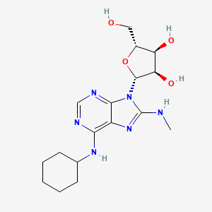 molecular formula C17H26N6O4 B12937412 N-Cyclohexyl-8-(methylamino)adenosine CAS No. 832738-29-1