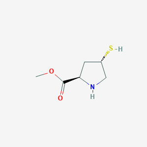 molecular formula C6H11NO2S B12937486 Methyl (2R,4S)-4-mercaptopyrrolidine-2-carboxylate 