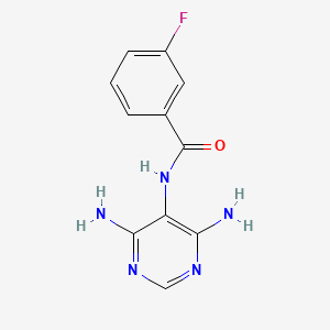 molecular formula C11H10FN5O B12937513 N-(4,6-diaminopyrimidin-5-yl)-3-fluorobenzamide CAS No. 501659-57-0