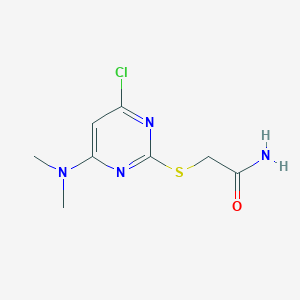 molecular formula C8H11ClN4OS B12937535 2-{[4-Chloro-6-(dimethylamino)pyrimidin-2-yl]sulfanyl}acetamide CAS No. 86627-44-3