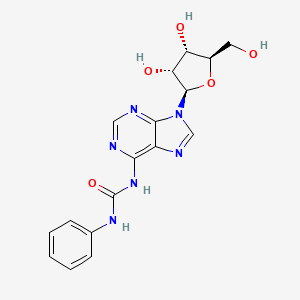 molecular formula C17H18N6O5 B12937588 N-(Phenylcarbamoyl)adenosine CAS No. 33467-20-8
