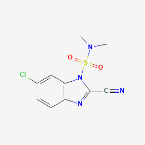 molecular formula C10H9ClN4O2S B12937591 6-Chloro-2-cyano-N,N-dimethyl-1H-benzimidazole-1-sulfonamide CAS No. 88422-22-4