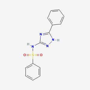 molecular formula C14H12N4O2S B12937602 N-(5-Phenyl-1H-1,2,4-triazol-3-yl)benzenesulfonamide CAS No. 21358-02-1