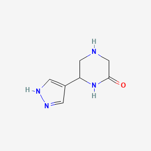molecular formula C7H10N4O B12937640 6-(1H-Pyrazol-4-yl)piperazin-2-one 