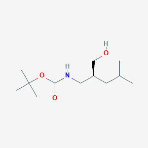 molecular formula C12H25NO3 B12937677 tert-Butyl (S)-(2-(hydroxymethyl)-4-methylpentyl)carbamate 