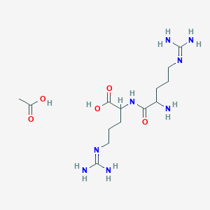 molecular formula C14H30N8O5 B12937718 H-DL-Arg-DL-Arg-OH.CH3CO2H 
