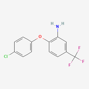 molecular formula C13H9ClF3NO B1293774 2-(4-Chlorophenoxy)-5-(trifluoromethyl)aniline CAS No. 349-20-2