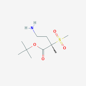 molecular formula C10H21NO4S B12937809 tert-Butyl (R)-4-amino-2-methyl-2-(methylsulfonyl)butanoate 