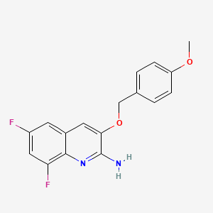 molecular formula C17H14F2N2O2 B12937818 6,8-Difluoro-3-((4-methoxybenzyl)oxy)quinolin-2-amine 