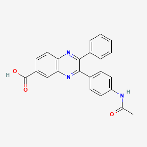 molecular formula C23H17N3O3 B12937823 3-(4-Acetamidophenyl)-2-phenylquinoxaline-6-carboxylic acid CAS No. 64375-03-7