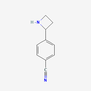 molecular formula C10H10N2 B12937844 4-(Azetidin-2-yl)benzonitrile 